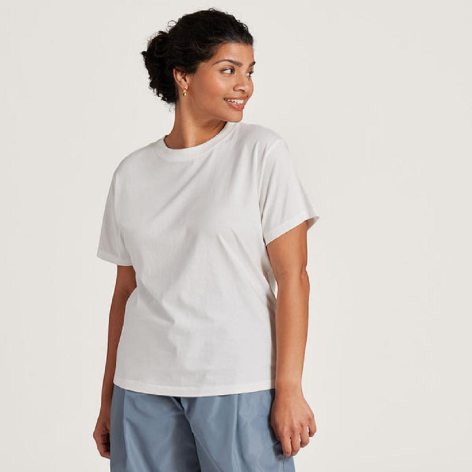 Allbirds Allgood Baumwoll T shirts Damen Weiß | ZCHNQ98134